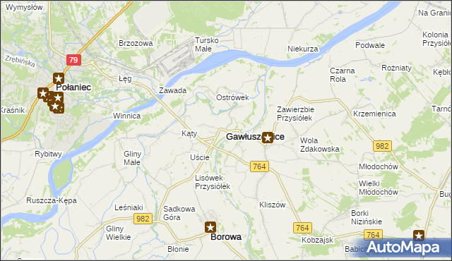 mapa Gawłuszowice, Gawłuszowice na mapie Targeo