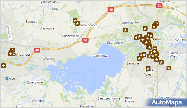 mapa Głębinów, Głębinów na mapie Targeo