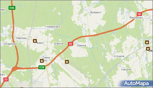 mapa Glewice, Glewice na mapie Targeo