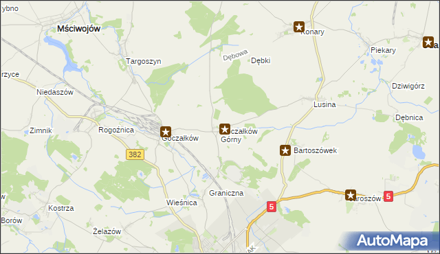 mapa Goczałków Górny, Goczałków Górny na mapie Targeo