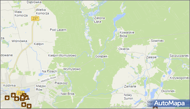 mapa Gołąbek gmina Cekcyn, Gołąbek gmina Cekcyn na mapie Targeo