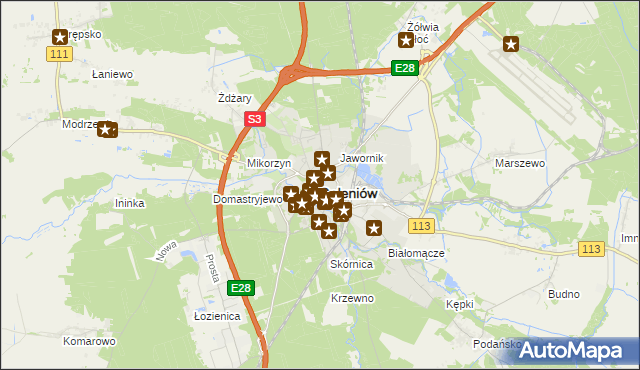 mapa Goleniów, Goleniów na mapie Targeo