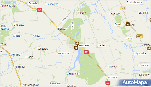 mapa Gołuchów powiat pleszewski, Gołuchów powiat pleszewski na mapie Targeo