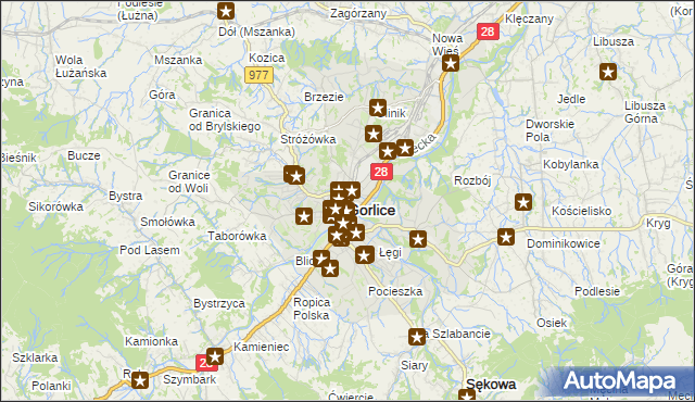 mapa Gorlic, Gorlice na mapie Targeo