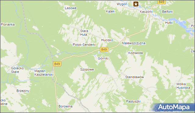 mapa Górniki gmina Józefów, Górniki gmina Józefów na mapie Targeo