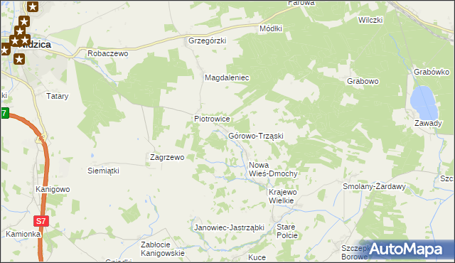 mapa Górowo-Trząski, Górowo-Trząski na mapie Targeo