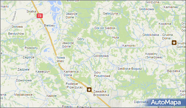 mapa Gorzejowa, Gorzejowa na mapie Targeo