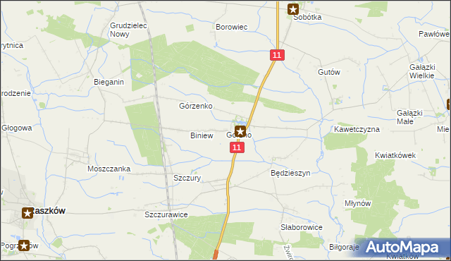 mapa Górzno gmina Ostrów Wielkopolski, Górzno gmina Ostrów Wielkopolski na mapie Targeo