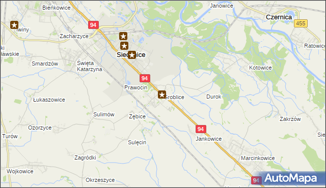 mapa Groblice, Groblice na mapie Targeo