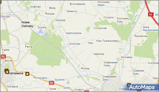 mapa Grochówek, Grochówek na mapie Targeo