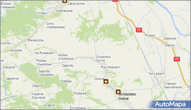 mapa Grodzisko Górne, Grodzisko Górne na mapie Targeo