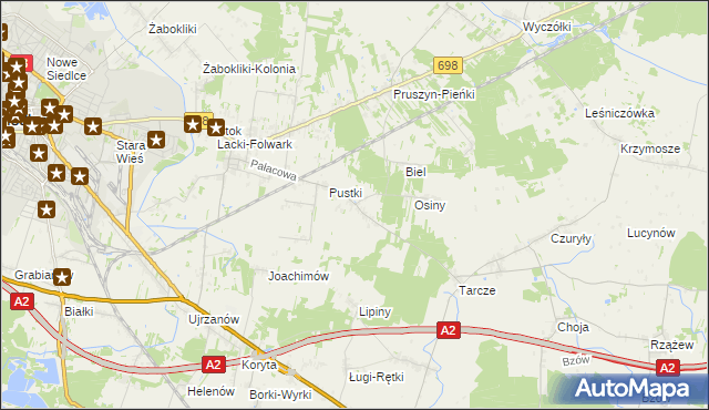 mapa Grubale, Grubale na mapie Targeo