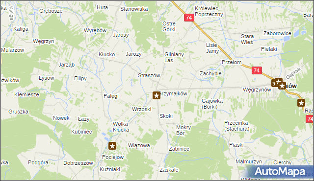 mapa Grzymałków, Grzymałków na mapie Targeo