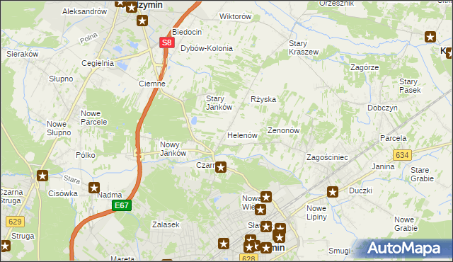 mapa Helenów gmina Wołomin, Helenów gmina Wołomin na mapie Targeo