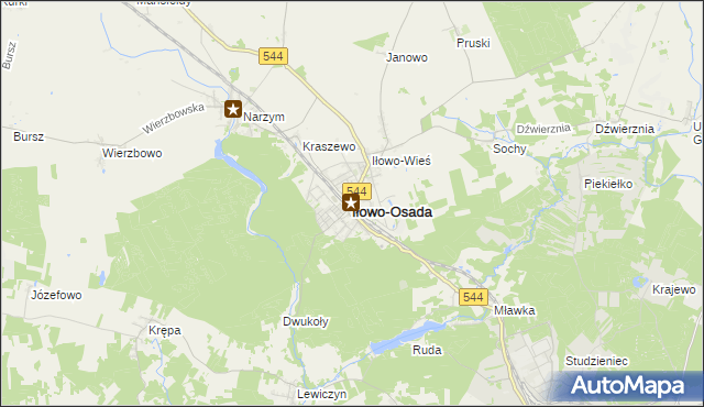 mapa Iłowo-Osada, Iłowo-Osada na mapie Targeo