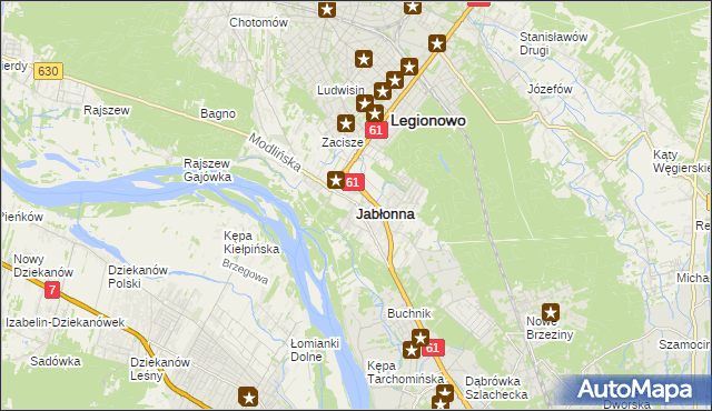 mapa Jabłonna powiat legionowski, Jabłonna powiat legionowski na mapie Targeo