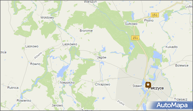 mapa Jagów, Jagów na mapie Targeo