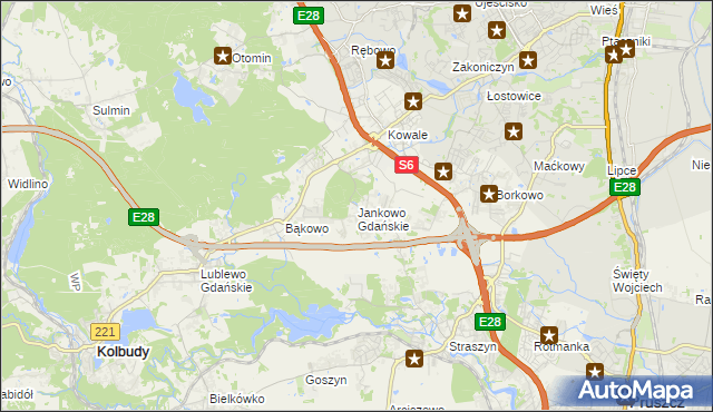 mapa Jankowo Gdańskie, Jankowo Gdańskie na mapie Targeo