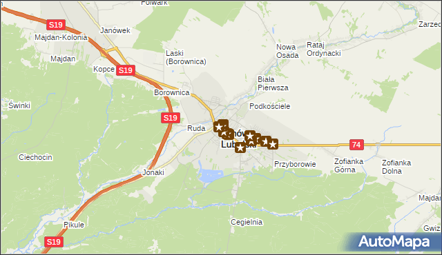 mapa Janów Lubelski, Janów Lubelski na mapie Targeo