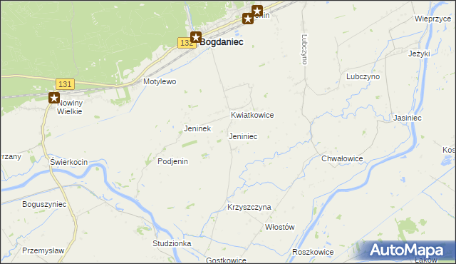 mapa Jeniniec, Jeniniec na mapie Targeo