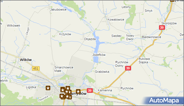 mapa Józefków gmina Namysłów, Józefków gmina Namysłów na mapie Targeo