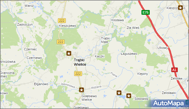 mapa Kaczki, Kaczki na mapie Targeo