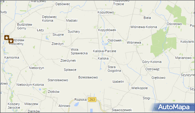 mapa Kaliska gmina Wilczyn, Kaliska gmina Wilczyn na mapie Targeo