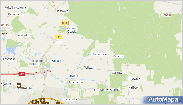 mapa Kamieniczne, Kamieniczne na mapie Targeo