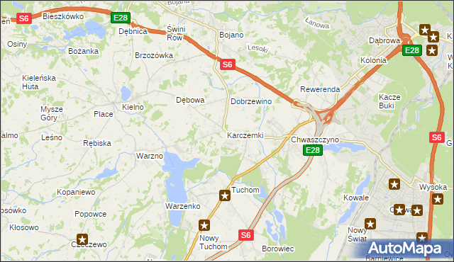 mapa Karczemki gmina Szemud, Karczemki gmina Szemud na mapie Targeo