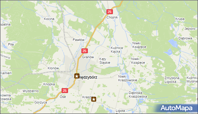 mapa Kąty Śląskie, Kąty Śląskie na mapie Targeo