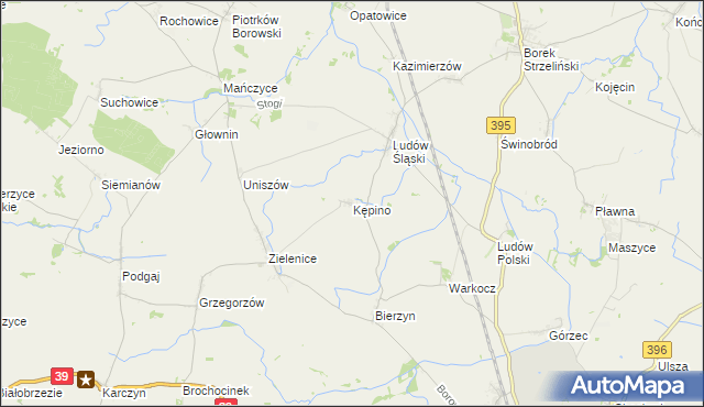 mapa Kępino gmina Borów, Kępino gmina Borów na mapie Targeo