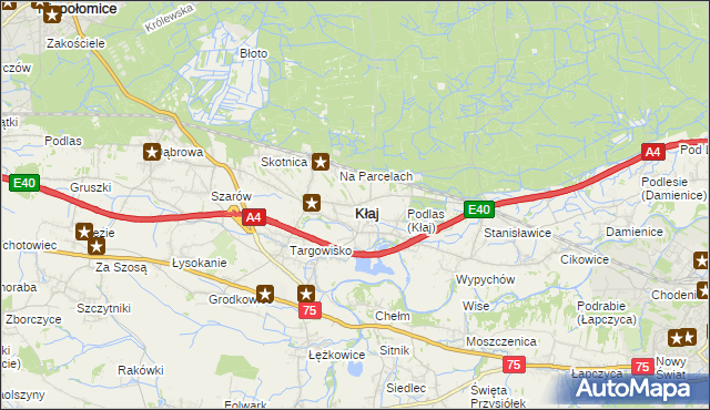 mapa Kłaj, Kłaj na mapie Targeo