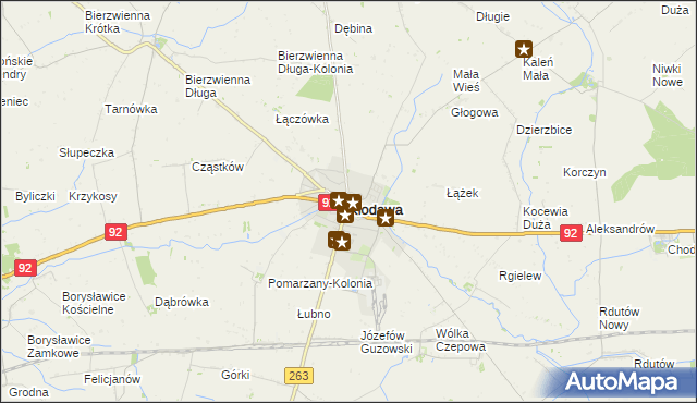 mapa Kłodawa powiat kolski, Kłodawa powiat kolski na mapie Targeo