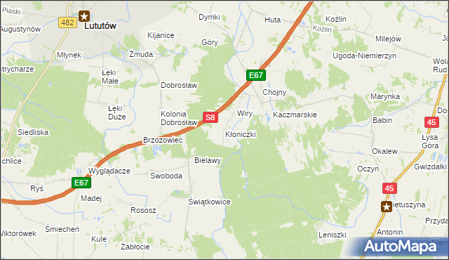 mapa Kłoniczki, Kłoniczki na mapie Targeo