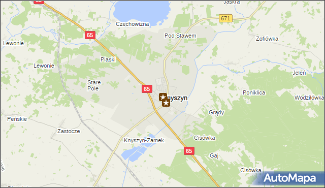 mapa Knyszyn powiat moniecki, Knyszyn powiat moniecki na mapie Targeo