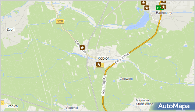 mapa Kobiór, Kobiór na mapie Targeo