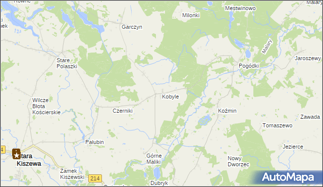 mapa Kobyle gmina Stara Kiszewa, Kobyle gmina Stara Kiszewa na mapie Targeo