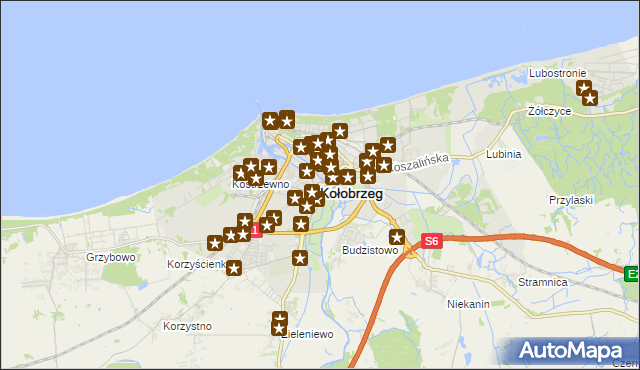 mapa Kołobrzegu, Kołobrzeg na mapie Targeo