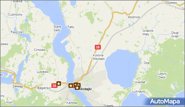 mapa Kolonia Mikołajki, Kolonia Mikołajki na mapie Targeo