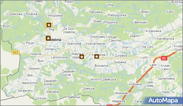 mapa Koniaków, Koniaków na mapie Targeo