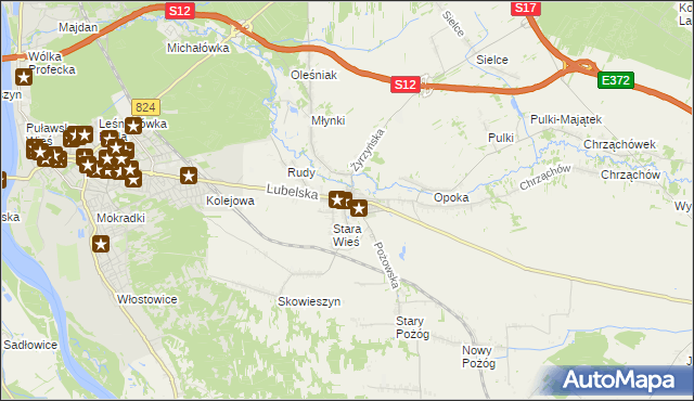 mapa Końskowola, Końskowola na mapie Targeo