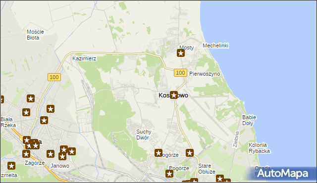 mapa Kosakowo powiat pucki, Kosakowo powiat pucki na mapie Targeo