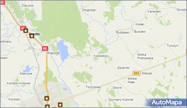 mapa Kosówka gmina Rajgród, Kosówka gmina Rajgród na mapie Targeo