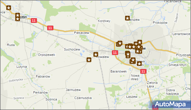 mapa Kowalew gmina Pleszew, Kowalew gmina Pleszew na mapie Targeo