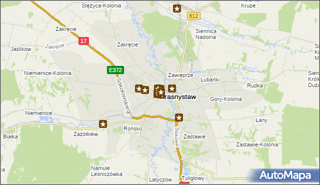 mapa Krasnystaw, Krasnystaw na mapie Targeo