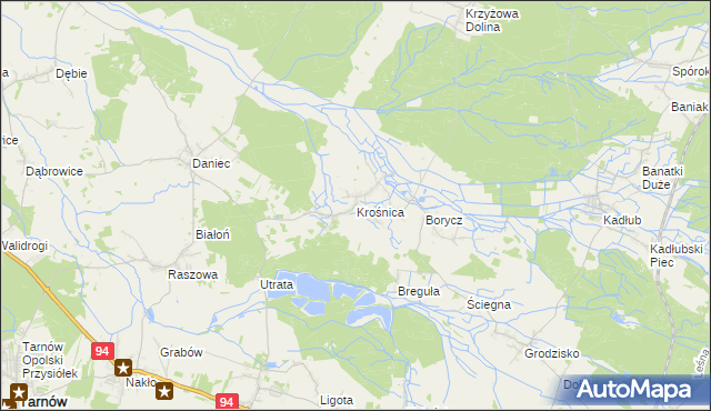 mapa Krośnica gmina Izbicko, Krośnica gmina Izbicko na mapie Targeo