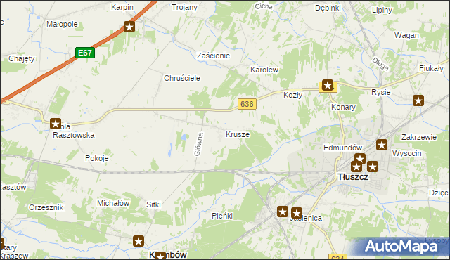 mapa Krusze gmina Klembów, Krusze gmina Klembów na mapie Targeo