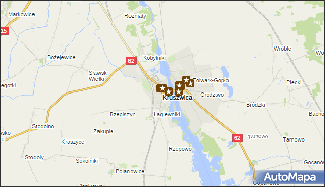 mapa Kruszwica, Kruszwica na mapie Targeo