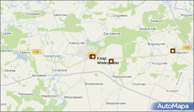 mapa Książ Wielkopolski, Książ Wielkopolski na mapie Targeo