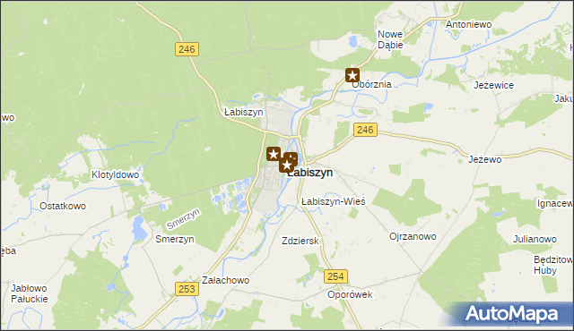 mapa Łabiszyn powiat żniński, Łabiszyn powiat żniński na mapie Targeo